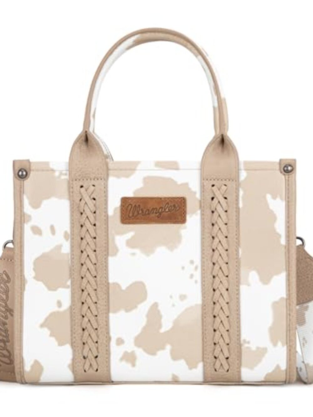 Wrangler Cow Print Tote Bag Western Top Handle Satchel with Strap